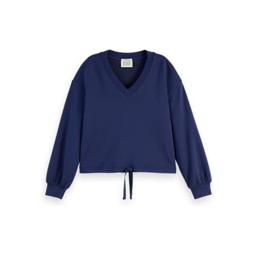 Scotch & Soda felpa con scollo a v, navy 410, s