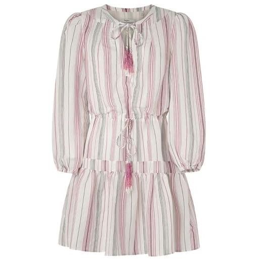 Pepe Jeans debbie, vestito donna, bianco (canvas white), m