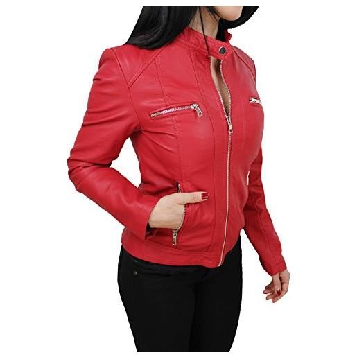 Evoga giubbotto giacca donna ecopelle giubbino giacchetto casual in simil pelle (it, testo, l, regular, regular, nero)