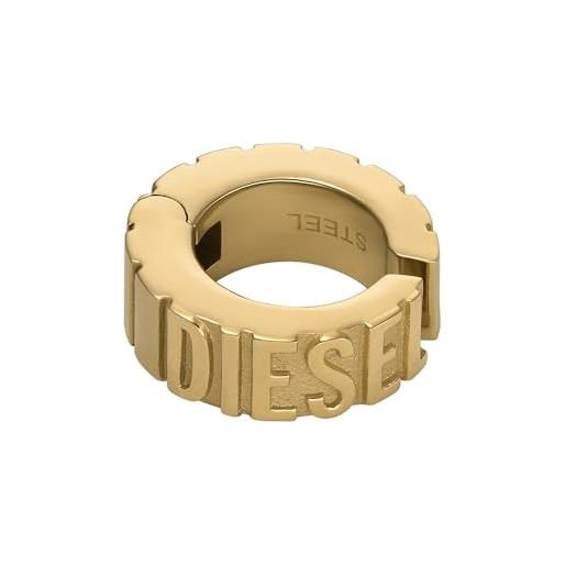 Diesel dx1565710 - orecchino unisex font cuff in acciaio inox dorato, taglia unica, acciaio inossidabile, nessuna pietra preziosa
