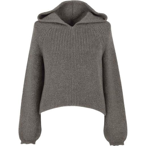 TWINSET maglia twinset con cappuccio in misto lana e cashmere