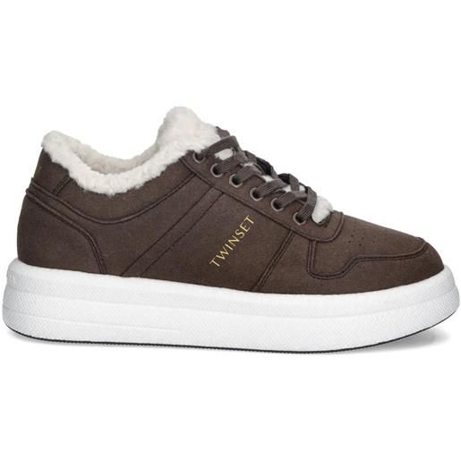 TWINSET sneakers con logo - marrone