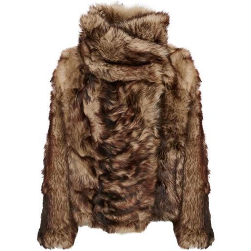 Yves Salomon giacca in shearling - marrone