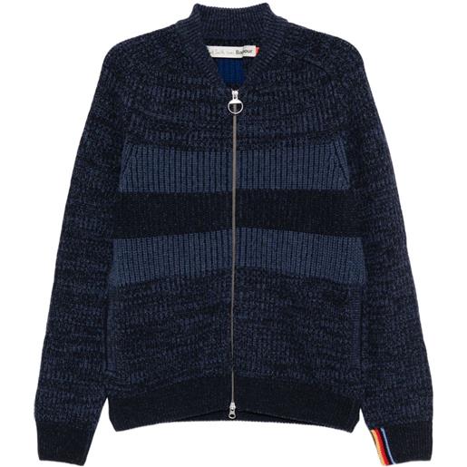 Barbour x paul smith cardigan stile bomber - blu