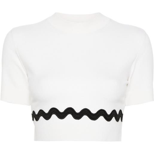Patou maglione crop wave - bianco