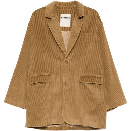 Cordera blazer monopetto a coste - marrone