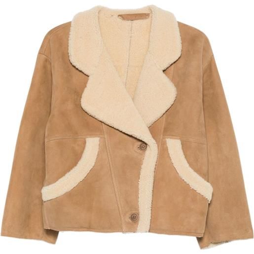 Salvatore Santoro giacca con rifinitura in shearling - marrone