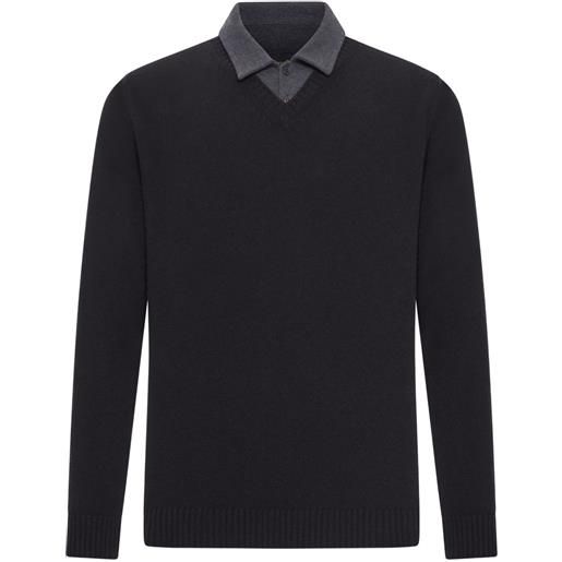 Roberto Collina polo in piqué di cotone - nero