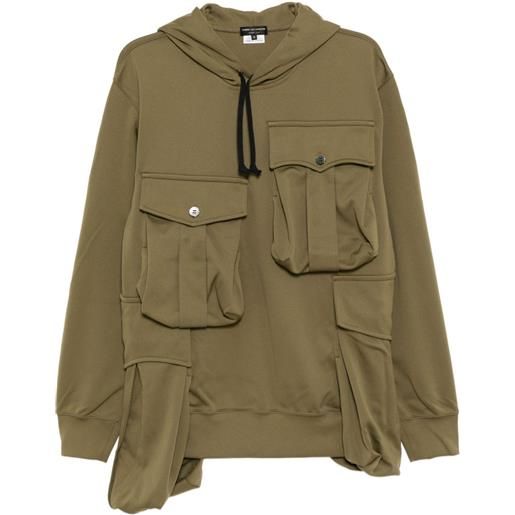 Comme des Garçons Homme Plus felpa con cappuccio e coulisse - verde