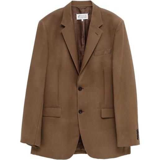 Maison Margiela giacca monopetto con bottoni - marrone