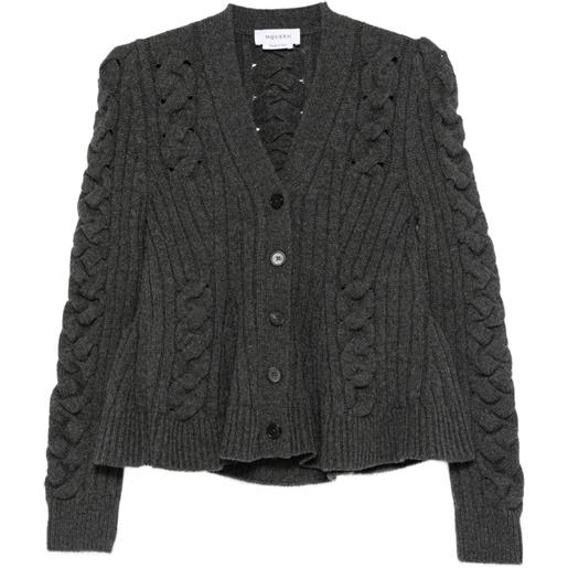 Alexander McQueen cardigan con balza - grigio