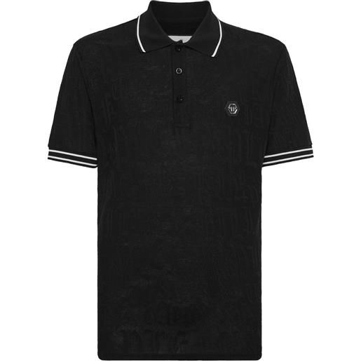 Philipp Plein polo con applicazione - nero