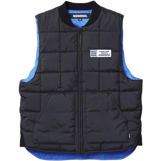 Neighborhood gilet trapuntato con zip - nero