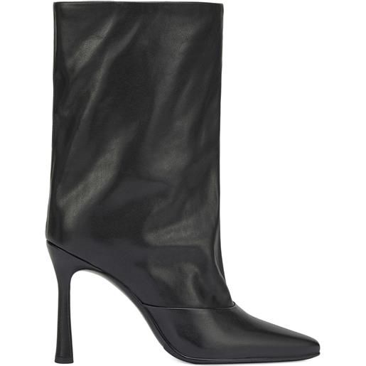 POTAMY stivaletti in pelle con tacco - nero