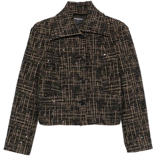 Rochas giacca a quadri con paillettes - nero