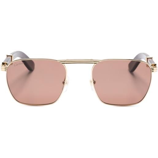 Cartier Eyewear occhiali da sole con montatura stile pilota - marrone