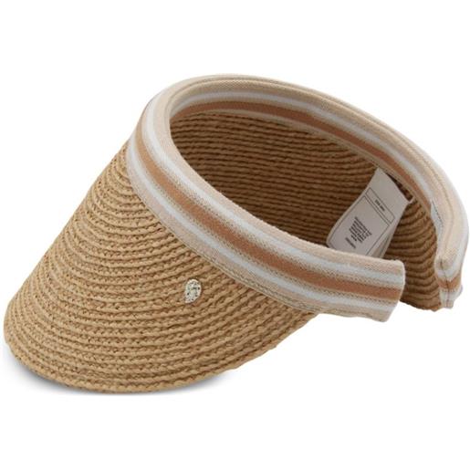 Helen Kaminski visiera bianca 12 in rafia a righe - toni neutri