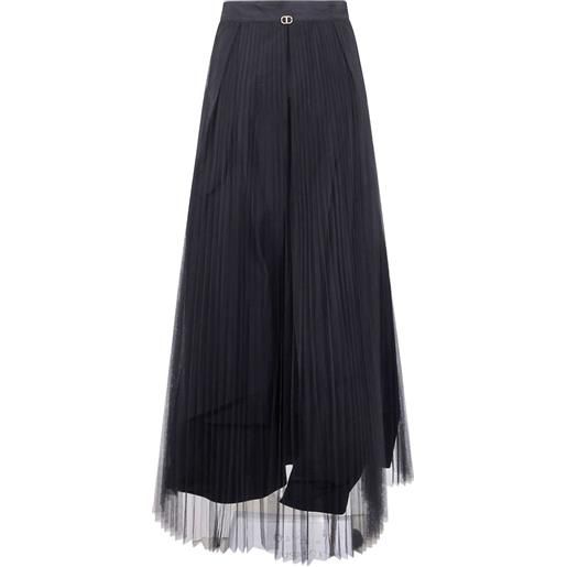 TWINSET gonna lunga plissettata - nero