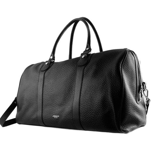 avenue 67 borsone in pelle con zip - nero