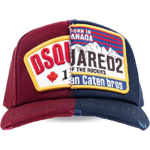 DSQUARED2 cappello con design patchwork - rosso