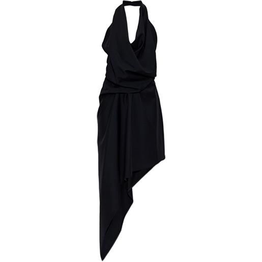Alexander Wang abito corto asimmetrico con scollo all'americana - nero