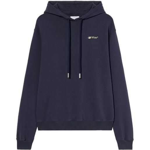Off-White felpa con cappuccio e logo - blu