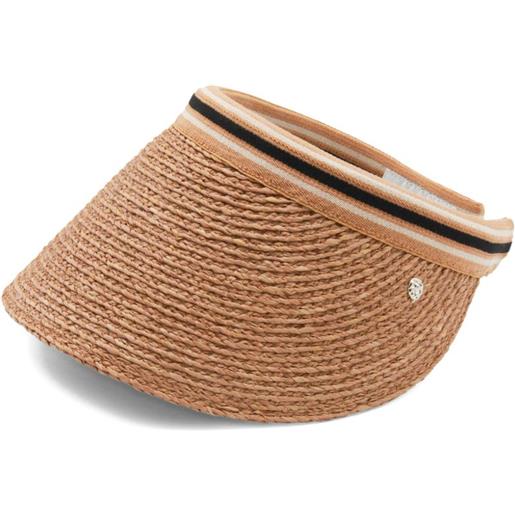 Helen Kaminski visiera bianca 12 in rafia a righe - toni neutri
