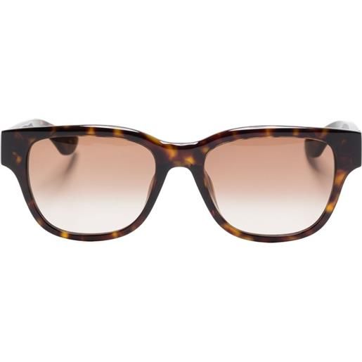 Alexander McQueen Eyewear occhiali da sole con logo inciso - marrone