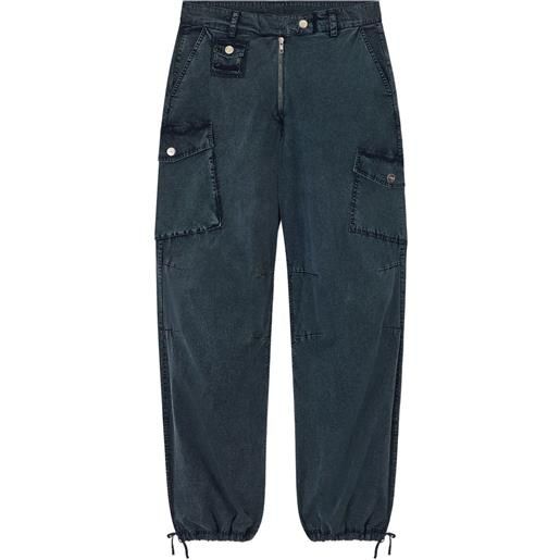 GANNI pantaloni con tasche cargo - blu