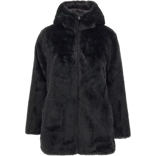 Save The Duck cappotto in pelliccia sintetica con cappuccio - nero