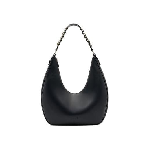 Liu jo borsa hobo nera con catena dorata, pelle sintetica, design elegante, stile casual