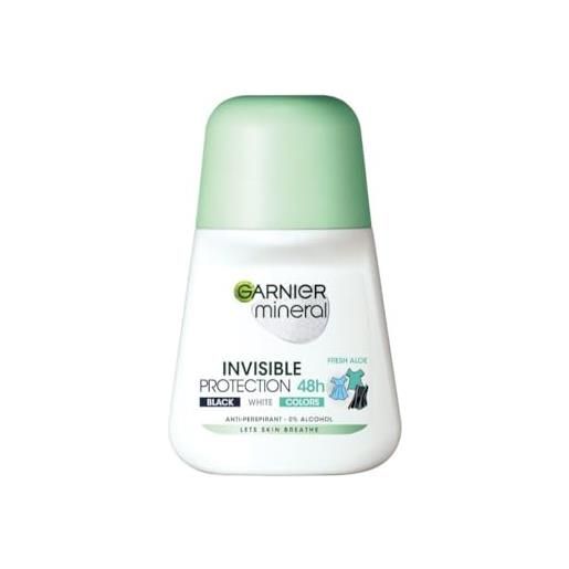 Garnier deo roll on invisible black and white clean fresh aloe 50 ml pack of 6