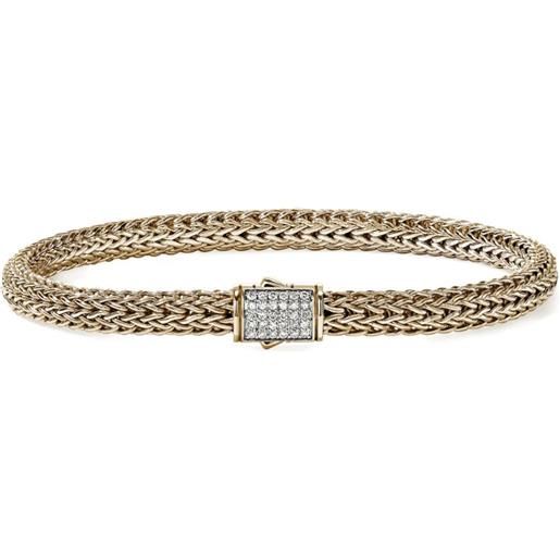 John Hardy bracciale icon in oro giallo 14 carati con diamanti