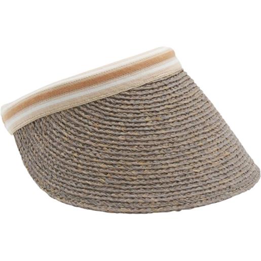 Helen Kaminski visiera bianca in rafia - grigio