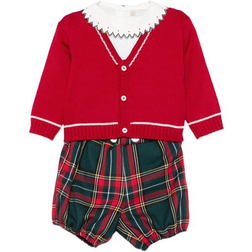 La Stupenderia set con shorts a quadri - bianco