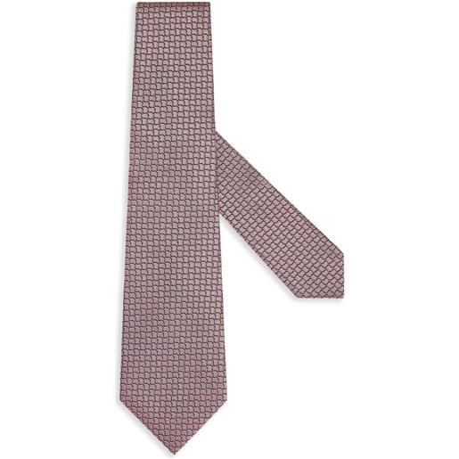 Zegna cravatta in seta con motivo geometrico - rosa