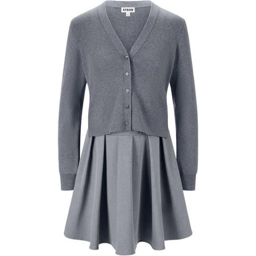STAUD abito midi milo con scollo a v - grigio