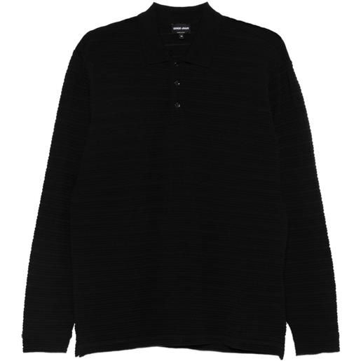Giorgio Armani polo a coste - nero