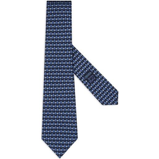 Zegna cravatta in seta con stampa - blu