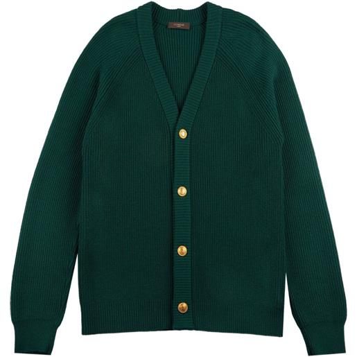 Zanone cardigan con bottoni e scollo a v - verde