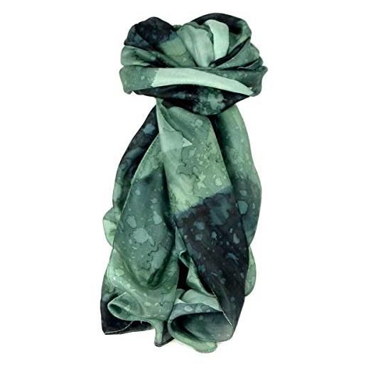 Pashmina & Silk per uomo sciarpa seta di gelso dipinto a mano charcoal classic