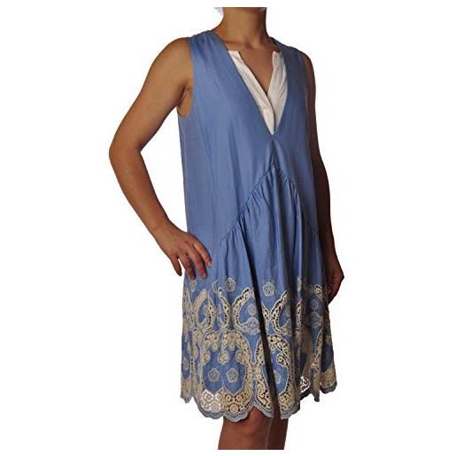 TWINSET twin set abito, smanicato, scollo a v, con effetto canotta sottostante a vista bianca. 