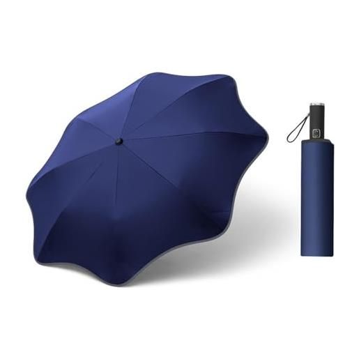 Raxove ombrello automatico, antivento, da viaggio, pieghevole, leggero, con angoli arrotondati, ombrello portatile da golf, per campeggio, escursionismo, picnic, viaggi, pioggia, blu violaceo, refer to
