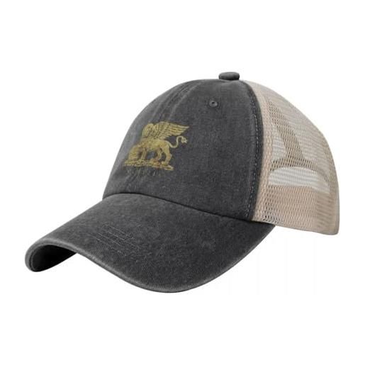ENWIND berretto da baseball leone di san marco di venezia - cappellino da baseball in rete da cowboy oro vintage con cappuccio cappello natalizio da uomo da donna