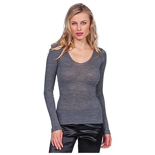 EGI maglia in lana e seta scollo a v (lxl, grigio)