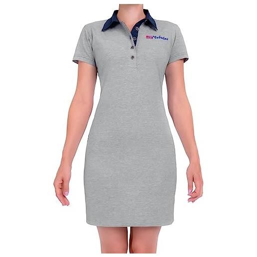 Nebulus polo da donna adela, grigio/navy, xl