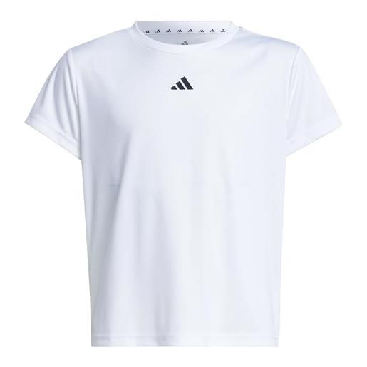 adidas bambina train essentials regular fit logo training t-shirt junior girls, white/black, 14-15 years