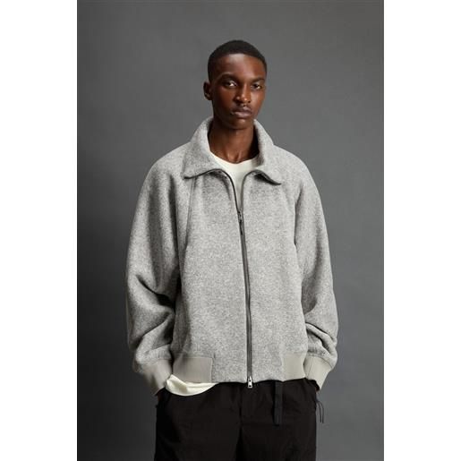 Woolrich uomo felpa full-zip con collo alto in sherpa riciclato by todd snyder grigio taglia xxs