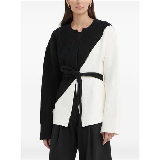 AERON cardigan a coste - nero