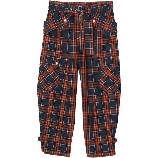 3.1 Phillip Lim pantaloni crop a quadri - rosso